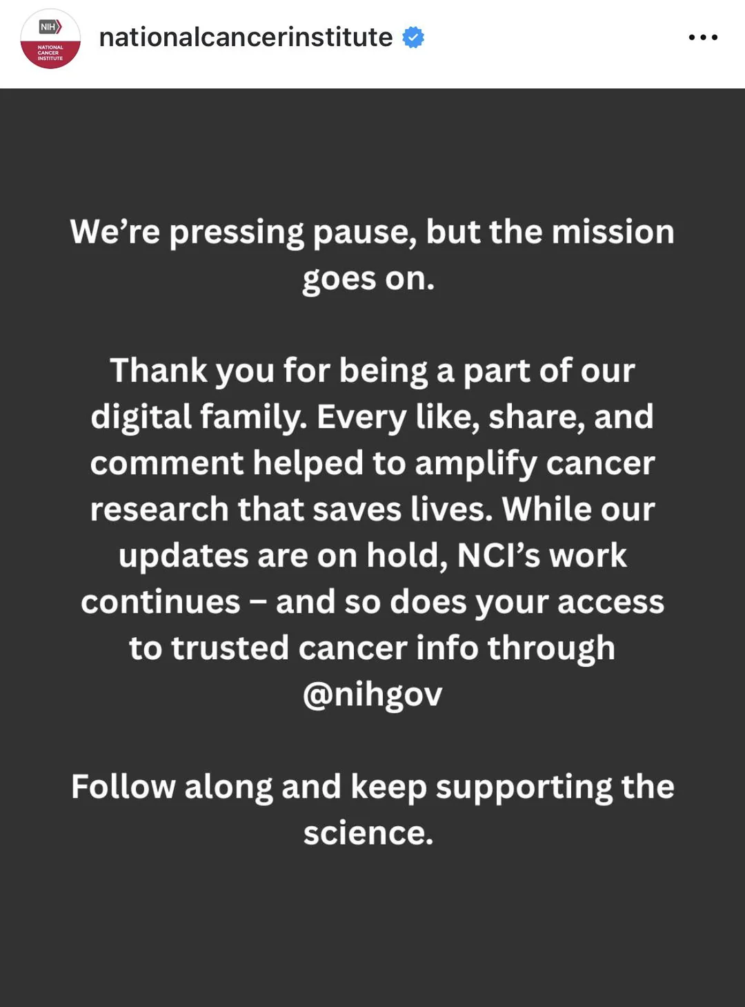A result of RIFs/firings, loss of communications staff/offices and centralizing of communications going forward.
image source https://www.reddit.com/r/NIH/comments/1kxtupk/this_really_sucks/