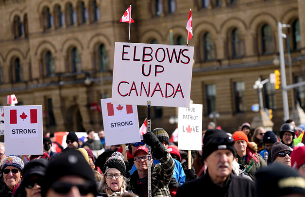 Elbows Up Canada Sign